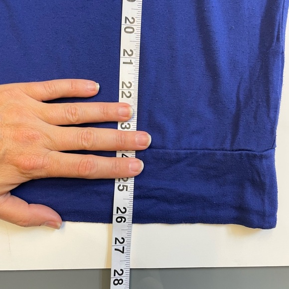 Nicole Miller royal blue lace trimmed short sleeve blouse top women's size Small - Picture 10 of 10